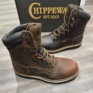 Chippewa 8” Steel Toe WP Insulated Heavy Duty Lace Up Leather Boots 55069